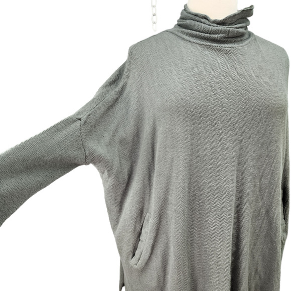 NWT World Market Thermal Pullover Free Size Kimono Sleeve Turtleneck Cotton Nubb - Picture 4 of 16